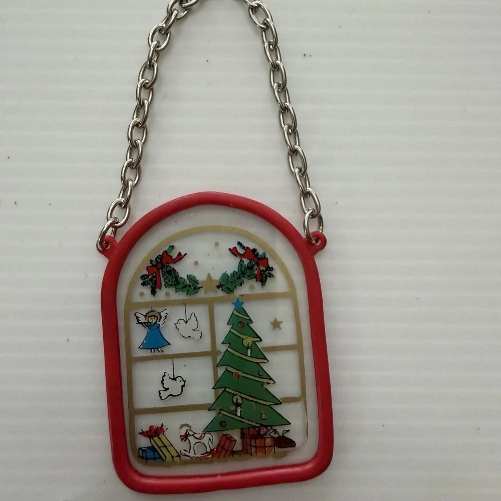Vintage 80s Christmas Ornaments Sun-catchers Angels Tree Wreath Set Of 3